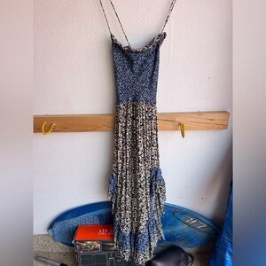 Free people the one I love floral Blue and Cream Women's Dress